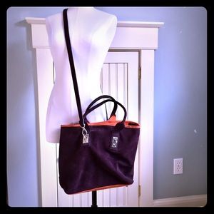 Pulicati Itallian Eggplant and Pumpkin Suede Tote